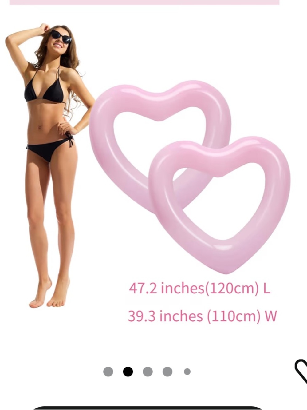 Splash Pink Heart Inflatable Pool Floats – Set of 2